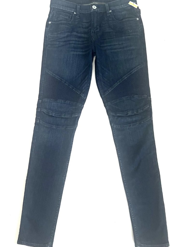 Nwot Hudson Ethan Biker Skinny Jeans Moto Stretch Hatch Dark Wash 28 (33.5"L) — image 2 of 6